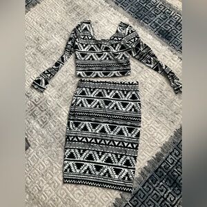 Material Girl Black and White Patterned Set